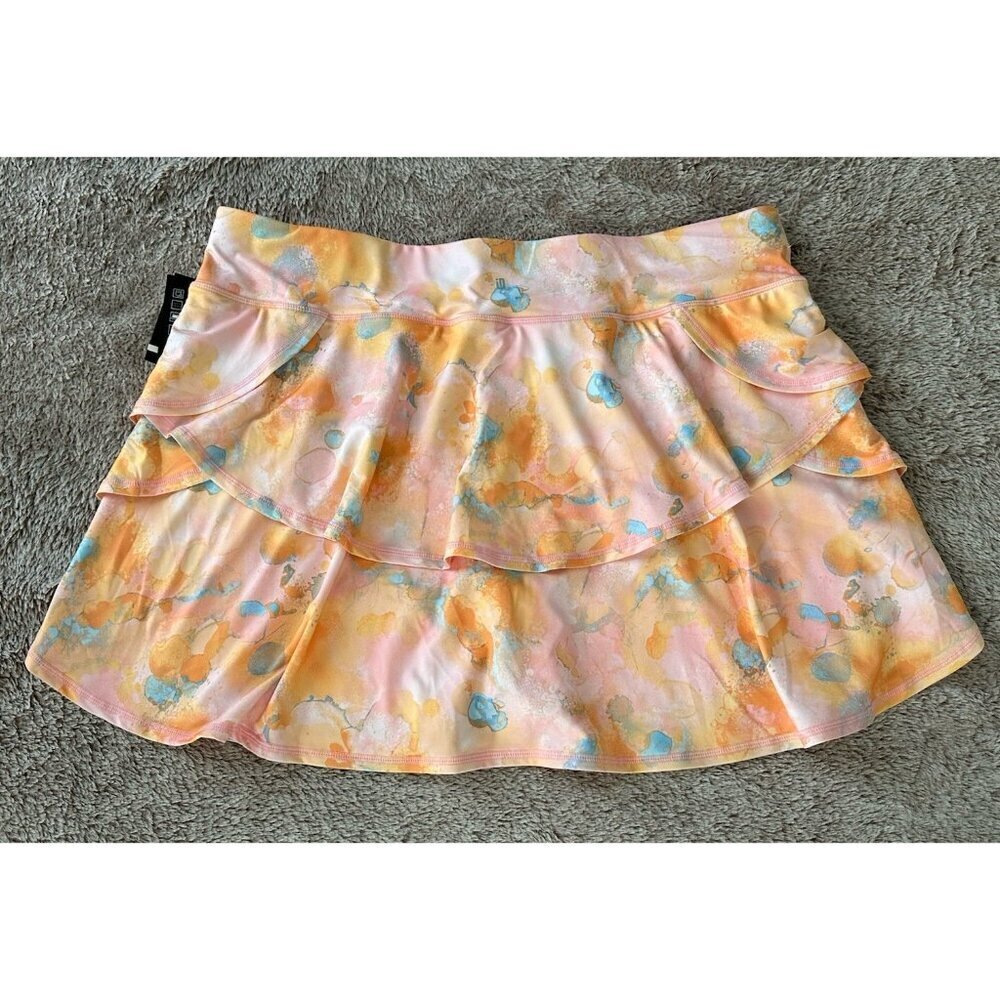 ID Ideology Plus Size Dreamy Bubble-Printed Tiered Flounce Pull-on Skort Pink - Picture 12 of 16